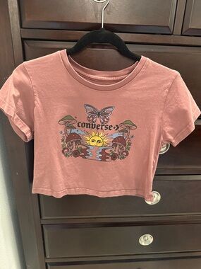Converse Dusty Rose Graphic Crop Tee
